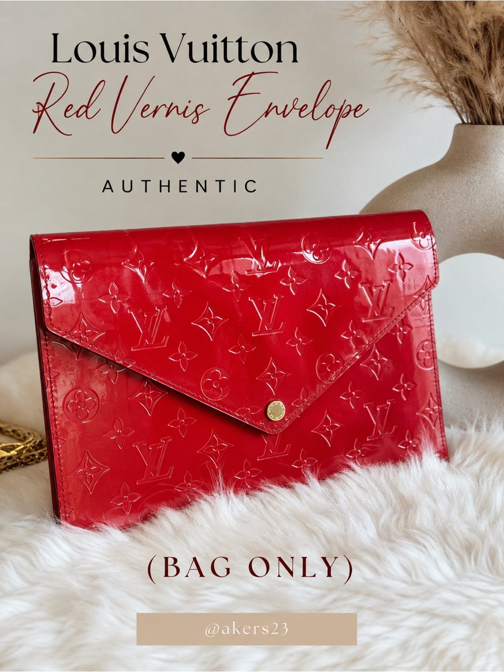 Louis Vuitton Red Vernis Envelope
Bag only Authentic
